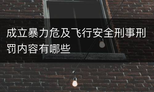 成立暴力危及飞行安全刑事刑罚内容有哪些