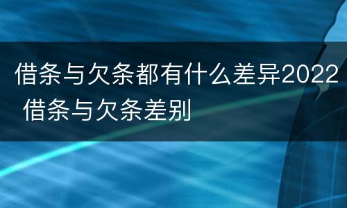 借条与欠条都有什么差异2022 借条与欠条差别