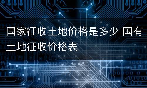 国家征收土地价格是多少 国有土地征收价格表