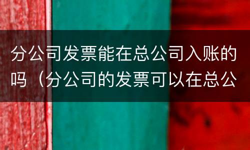分公司发票能在总公司入账的吗（分公司的发票可以在总公司入账吗）