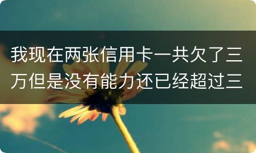 我现在两张信用卡一共欠了三万但是没有能力还已经超过三个月了怎么办