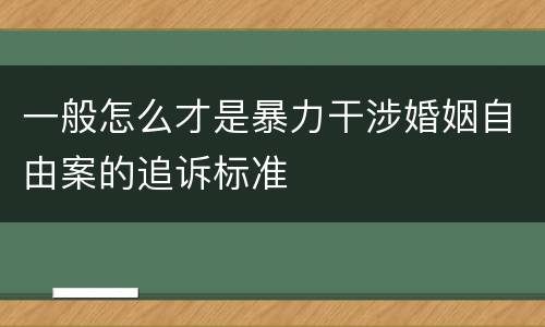 一般怎么才是暴力干涉婚姻自由案的追诉标准