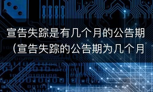 宣告失踪是有几个月的公告期（宣告失踪的公告期为几个月）