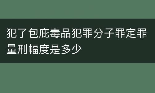 犯了包庇毒品犯罪分子罪定罪量刑幅度是多少