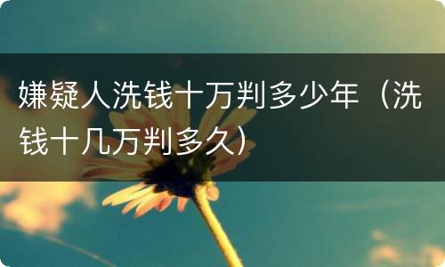 嫌疑人洗钱十万判多少年（洗钱十几万判多久）