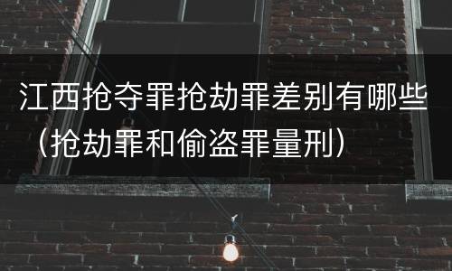 江西抢夺罪抢劫罪差别有哪些（抢劫罪和偷盗罪量刑）