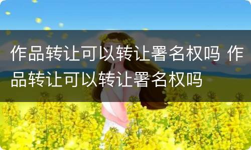 作品转让可以转让署名权吗 作品转让可以转让署名权吗