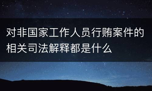 对非国家工作人员行贿案件的相关司法解释都是什么