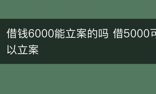 借钱6000能立案的吗 借5000可以立案