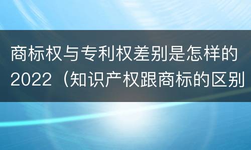 商标权与专利权差别是怎样的2022（知识产权跟商标的区别）