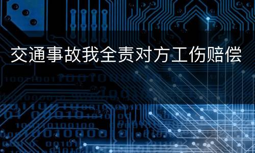 交通事故我全责对方工伤赔偿