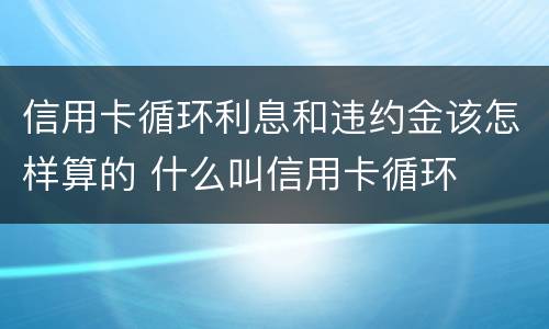 信用卡循环利息和违约金该怎样算的 什么叫信用卡循环