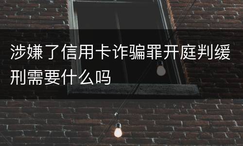 涉嫌了信用卡诈骗罪开庭判缓刑需要什么吗