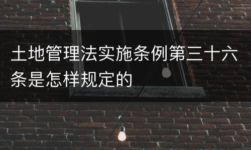 土地管理法实施条例第三十六条是怎样规定的