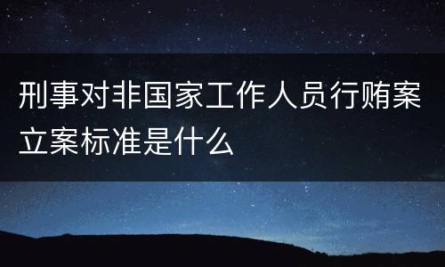 刑事对非国家工作人员行贿案立案标准是什么