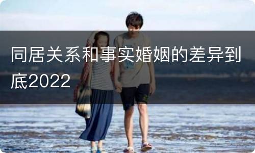同居关系和事实婚姻的差异到底2022