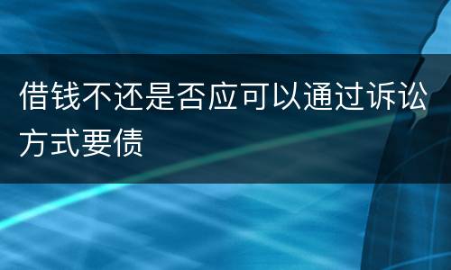 借钱不还是否应可以通过诉讼方式要债