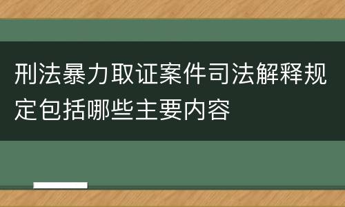 刑法暴力取证案件司法解释规定包括哪些主要内容