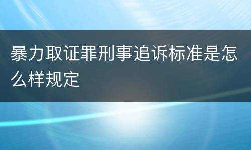 暴力取证罪刑事追诉标准是怎么样规定