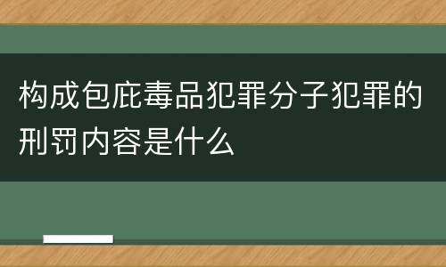构成包庇毒品犯罪分子犯罪的刑罚内容是什么