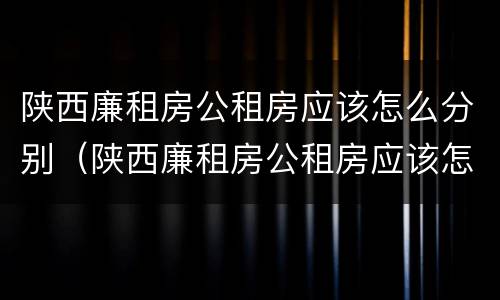 陕西廉租房公租房应该怎么分别（陕西廉租房公租房应该怎么分别摇号）