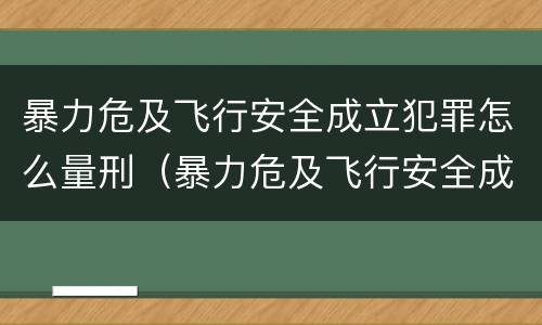 暴力危及飞行安全成立犯罪怎么量刑（暴力危及飞行安全成立犯罪怎么量刑标准）