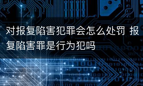 对报复陷害犯罪会怎么处罚 报复陷害罪是行为犯吗