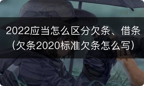 2022应当怎么区分欠条、借条（欠条2020标准欠条怎么写）