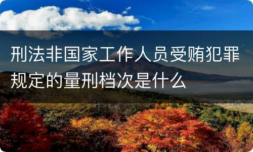 刑法非国家工作人员受贿犯罪规定的量刑档次是什么