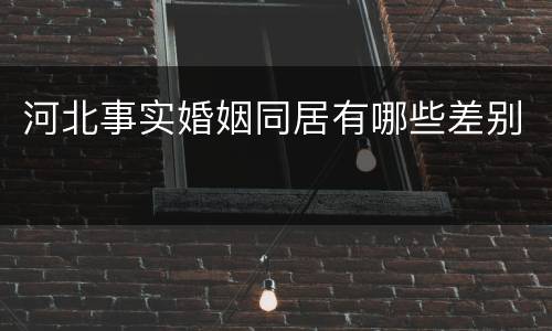 河北事实婚姻同居有哪些差别