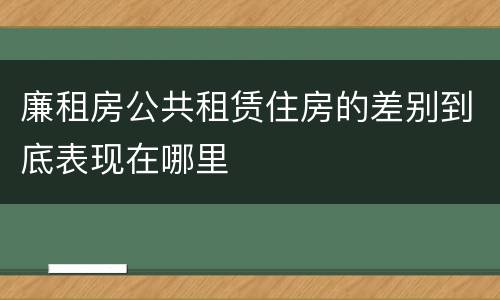廉租房公共租赁住房的差别到底表现在哪里