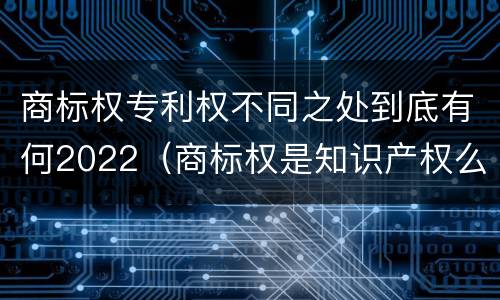 商标权专利权不同之处到底有何2022（商标权是知识产权么）