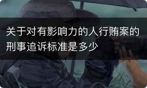 关于对有影响力的人行贿案的刑事追诉标准是多少