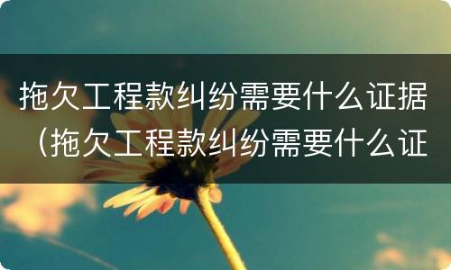 拖欠工程款纠纷需要什么证据（拖欠工程款纠纷需要什么证据才能起诉）