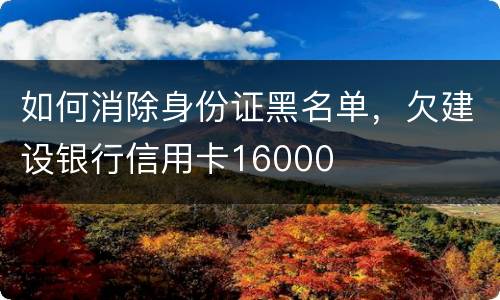 如何消除身份证黑名单，欠建设银行信用卡16000