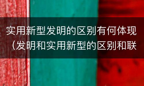 实用新型发明的区别有何体现（发明和实用新型的区别和联系有什么）