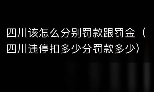 四川该怎么分别罚款跟罚金（四川违停扣多少分罚款多少）