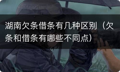 湖南欠条借条有几种区别（欠条和借条有哪些不同点）