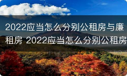 2022应当怎么分别公租房与廉租房 2022应当怎么分别公租房与廉租房呢