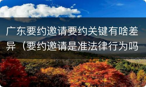 广东要约邀请要约关键有啥差异（要约邀请是准法律行为吗）