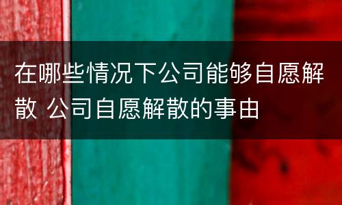在哪些情况下公司能够自愿解散 公司自愿解散的事由