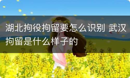 湖北拘役拘留要怎么识别 武汉拘留是什么样子的