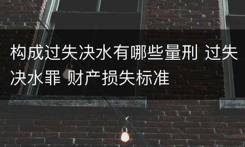 构成过失决水有哪些量刑 过失决水罪 财产损失标准