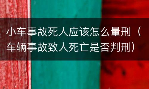 小车事故死人应该怎么量刑（车辆事故致人死亡是否判刑）
