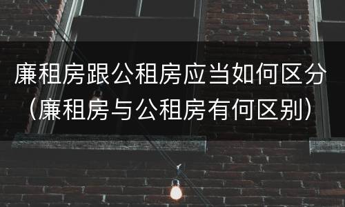 廉租房跟公租房应当如何区分（廉租房与公租房有何区别）