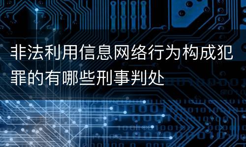 非法利用信息网络行为构成犯罪的有哪些刑事判处