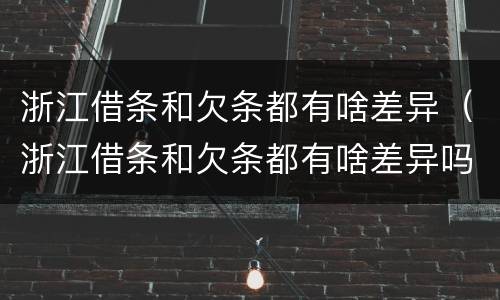 浙江借条和欠条都有啥差异（浙江借条和欠条都有啥差异吗）