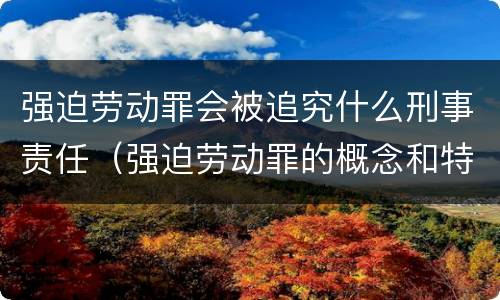 强迫劳动罪会被追究什么刑事责任（强迫劳动罪的概念和特征）