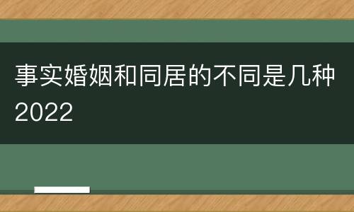 事实婚姻和同居的不同是几种2022