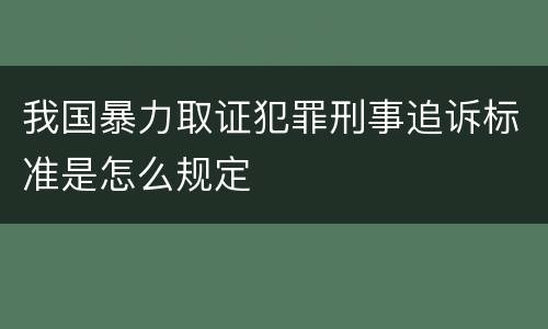 我国暴力取证犯罪刑事追诉标准是怎么规定